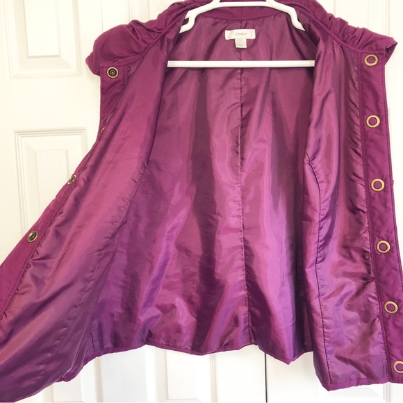 CJ Banks Purple Sleeveless Ruffle Collared Snap Front Lightweight Vest 2X - Picture 10 of 15